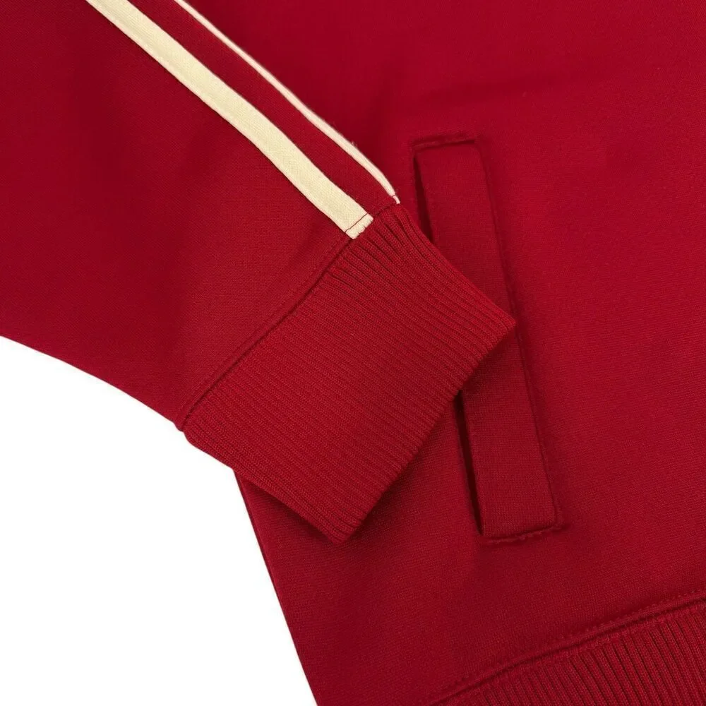 Abercrombie & Fitch Vintage Y2K Preppy Retro Muscle Fit Knit Track Jacket Red XL